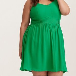 Torrid Green Chiffon Dress